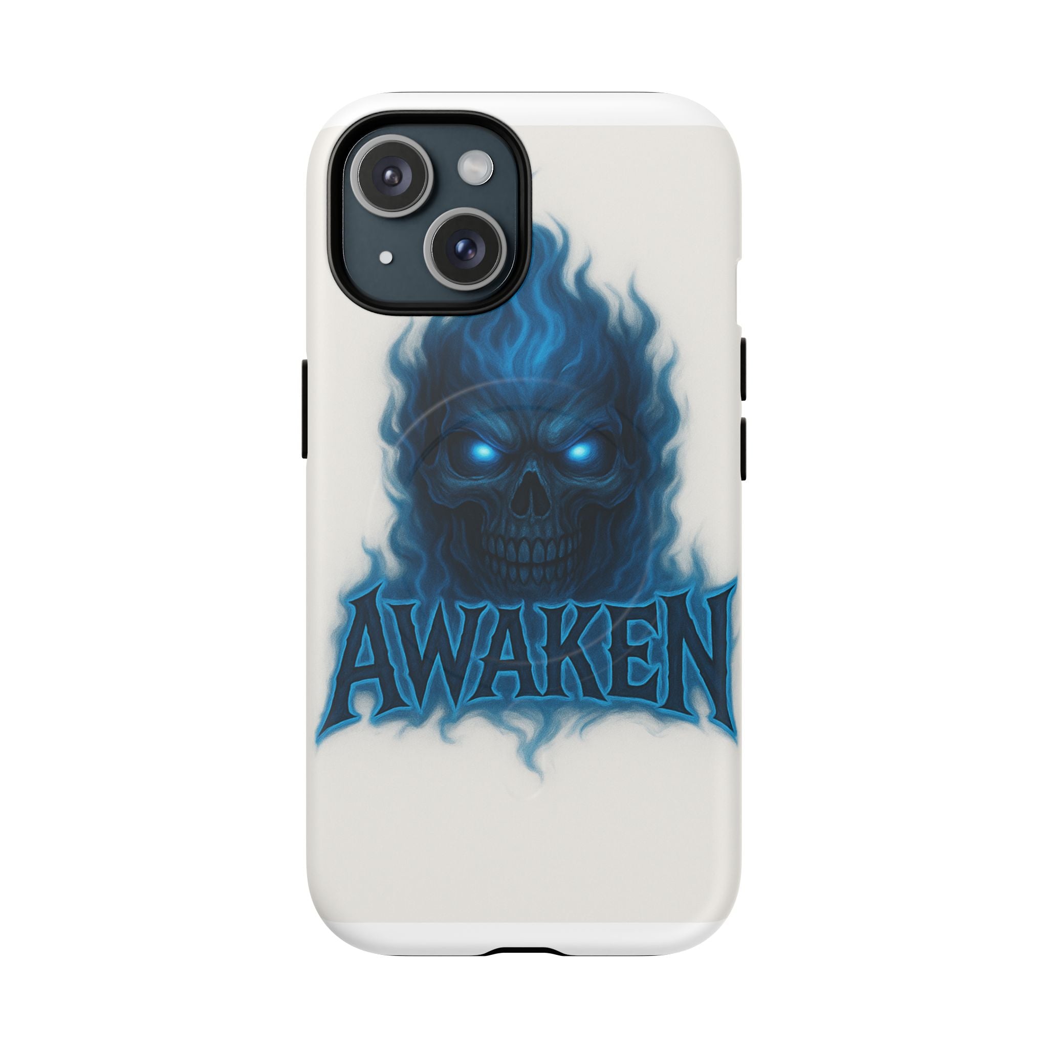 Awaken Blue Flame Skull Tough Magnetic Phone Case — Protective iPhone Cover